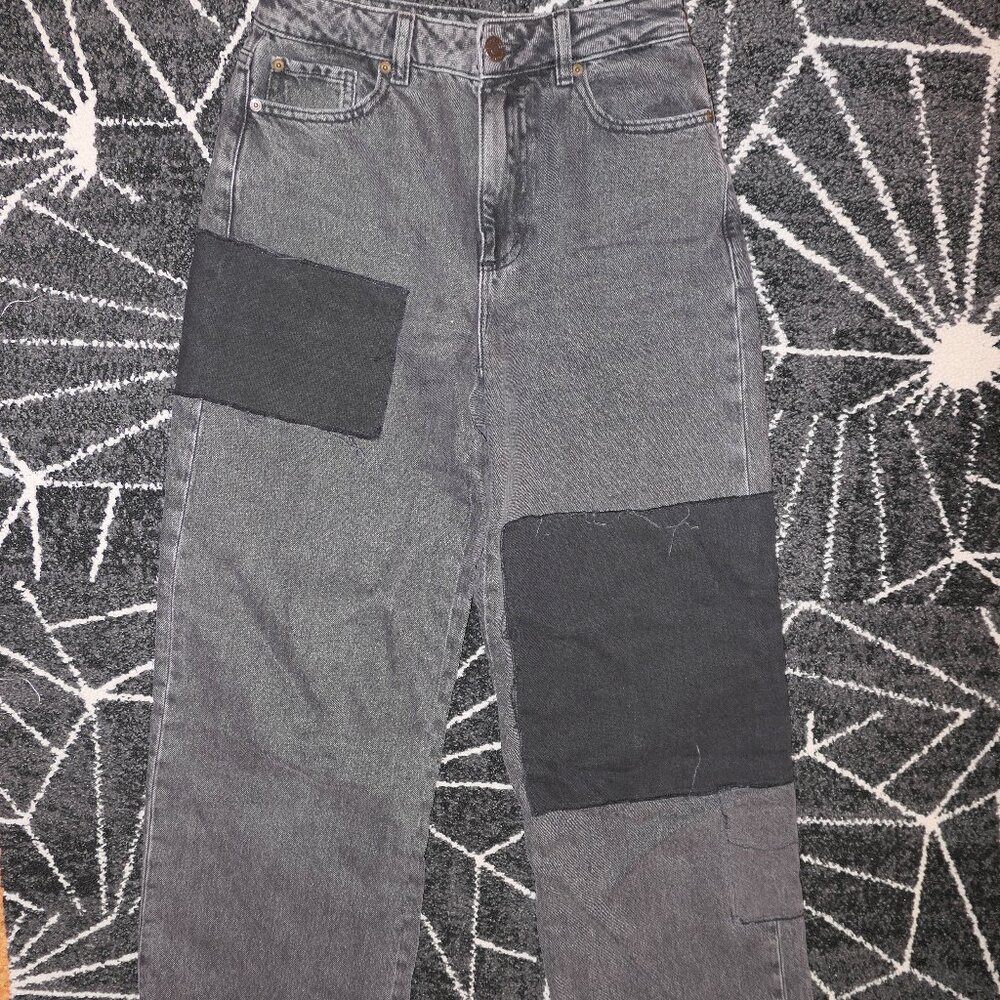 Garage Patchwork Black Jeans
